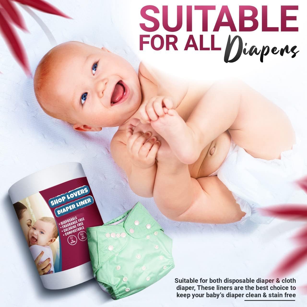 Cloth Diaper Liners – Disposable Fragrance-Free Diaper Liners – Biodegradable 4 Pack Gentle and Soft Flushable Diaper Liners, 100 Sheets Per Roll, 400 Sheets for Cloth Diaper Nappy - Image 4